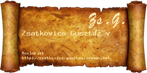 Zsatkovics Gusztáv névjegykártya